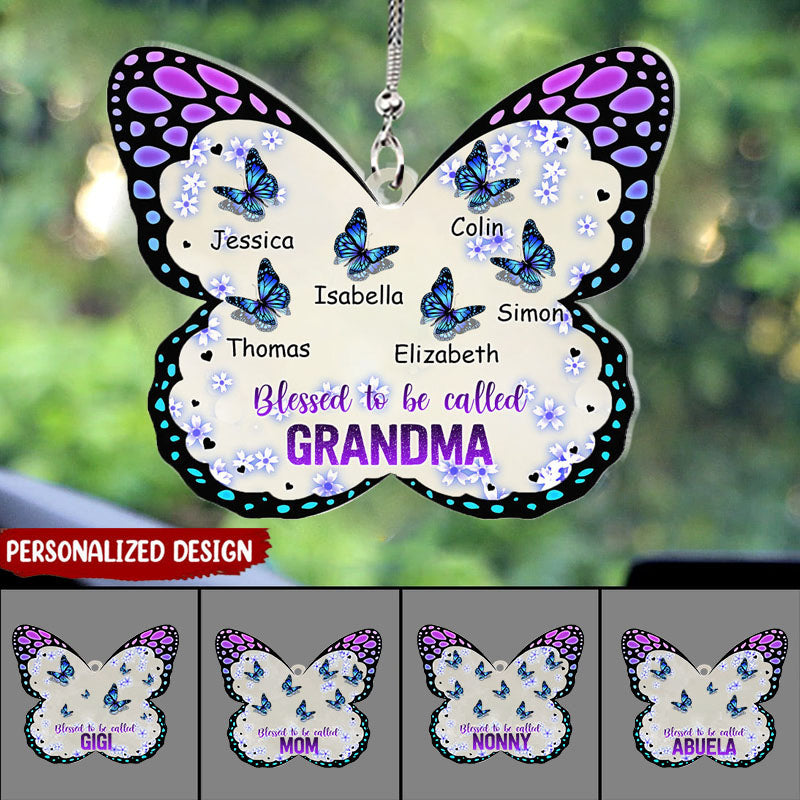 Customized Blessed Grandma Mom Butterfly Personalized Acrylic Ornament