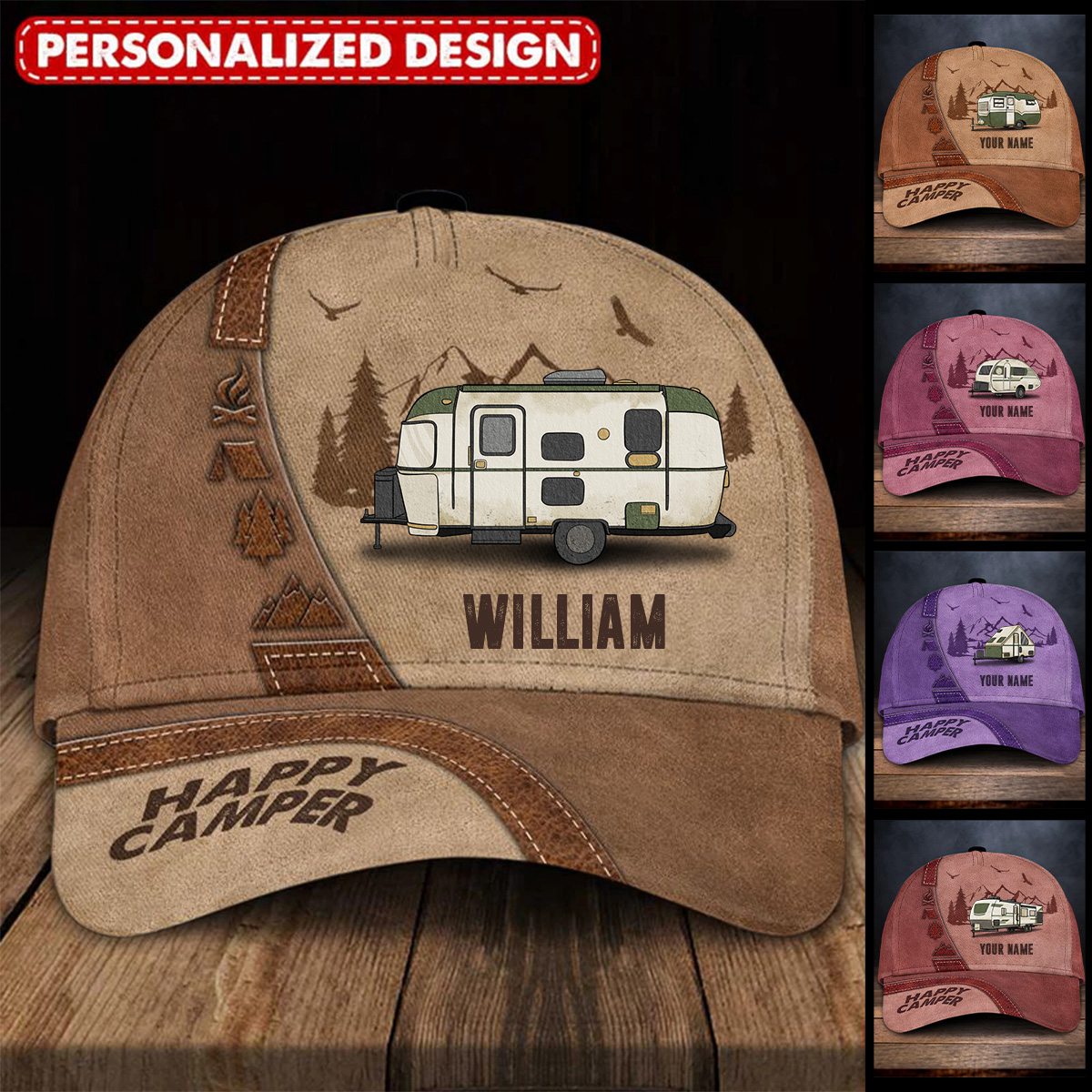 Happy Camper Personalized Classic Cap For Outdoor Enthusiasts