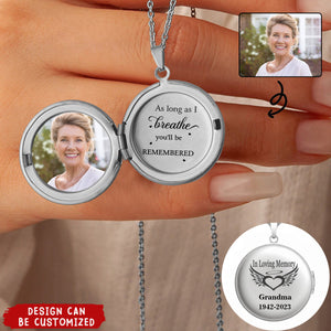 Personalized Locket Necklace With Photo, Customized Memorial Gift