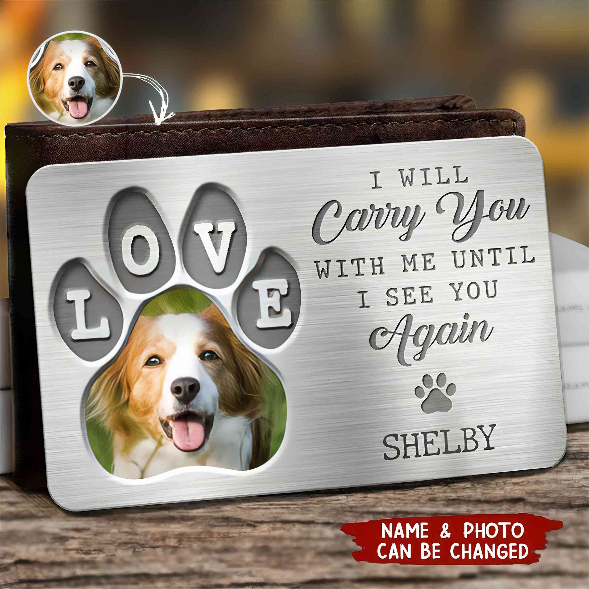 Custom Photo Much Loved Never Forgotten - Memorial Personalized Aluminum Wallet Card