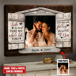 Personalized For I Can't Help Falling In Love With You Couple Gift Canvas