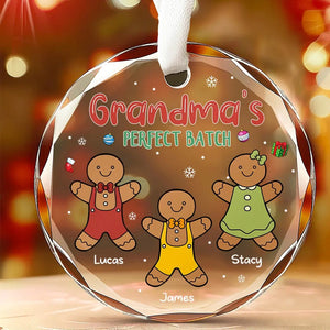 Cozy Cuddles With Grandma's Gingerbread - Family Personalized Custom Circle Ornament