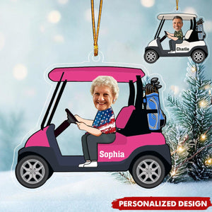 Personalized Golf Cart Fun Ornament-Upload Photo