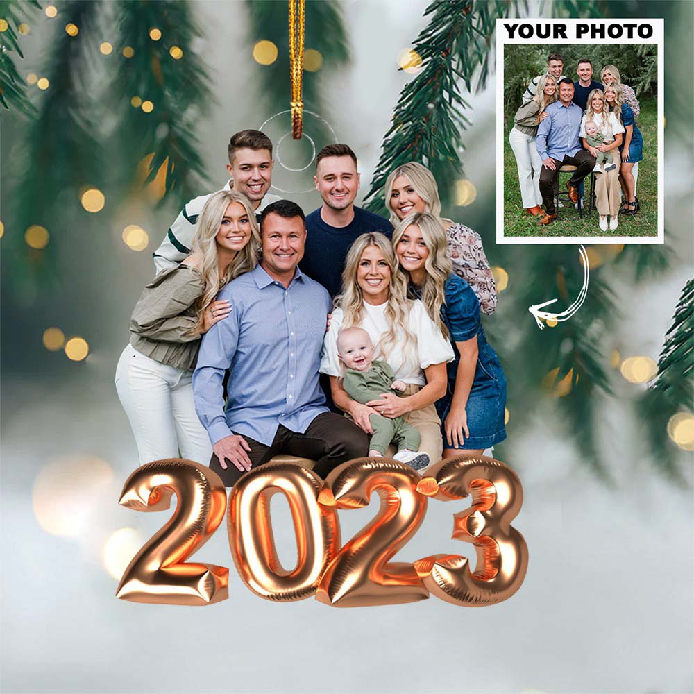 2023 Christmas Balloon - Personalized Photo Mica Ornament
