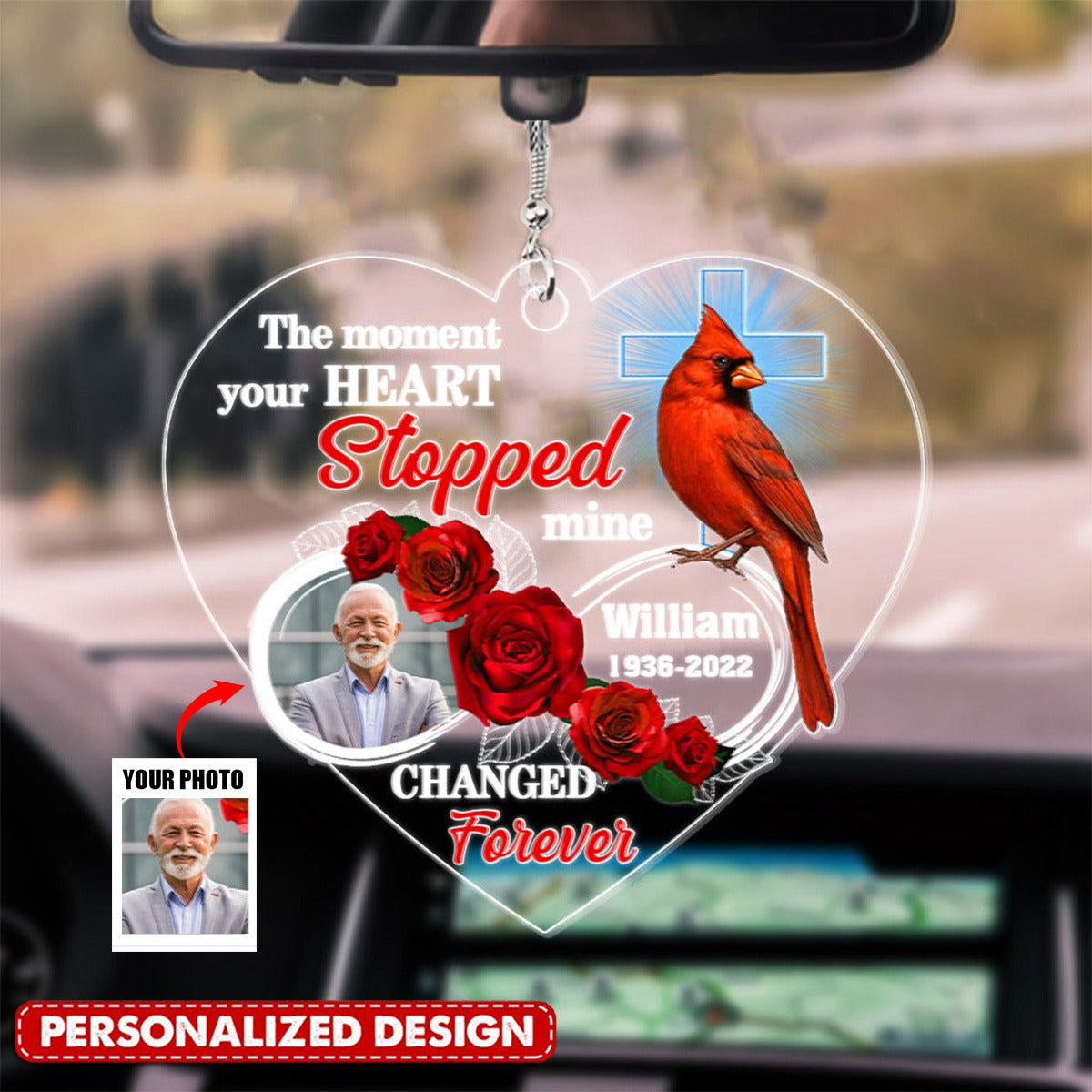 Your Wings Were Ready But My Heart Was Not Upload Photo Personalized Car Ornament