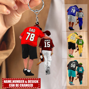 Personalized Baseball Player Gift For Son/Grandson Acrylic Keychain