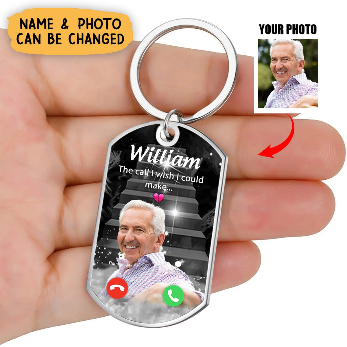 The Call I Wish I Could Make - Personalized Memorial Aluminum Keychain