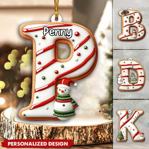 Christmas Snowman Alphabet Cookies-Personalized Ornament Gifts For Children