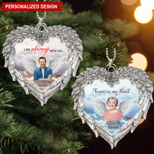 Memorial Upload Photo Wings, In Loving Memory In Heaven Personalized Ornament