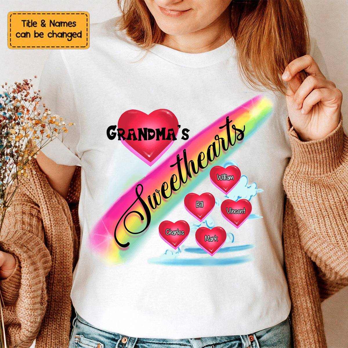 Personalized Gift For Grandma's Sweethearts Shirt
