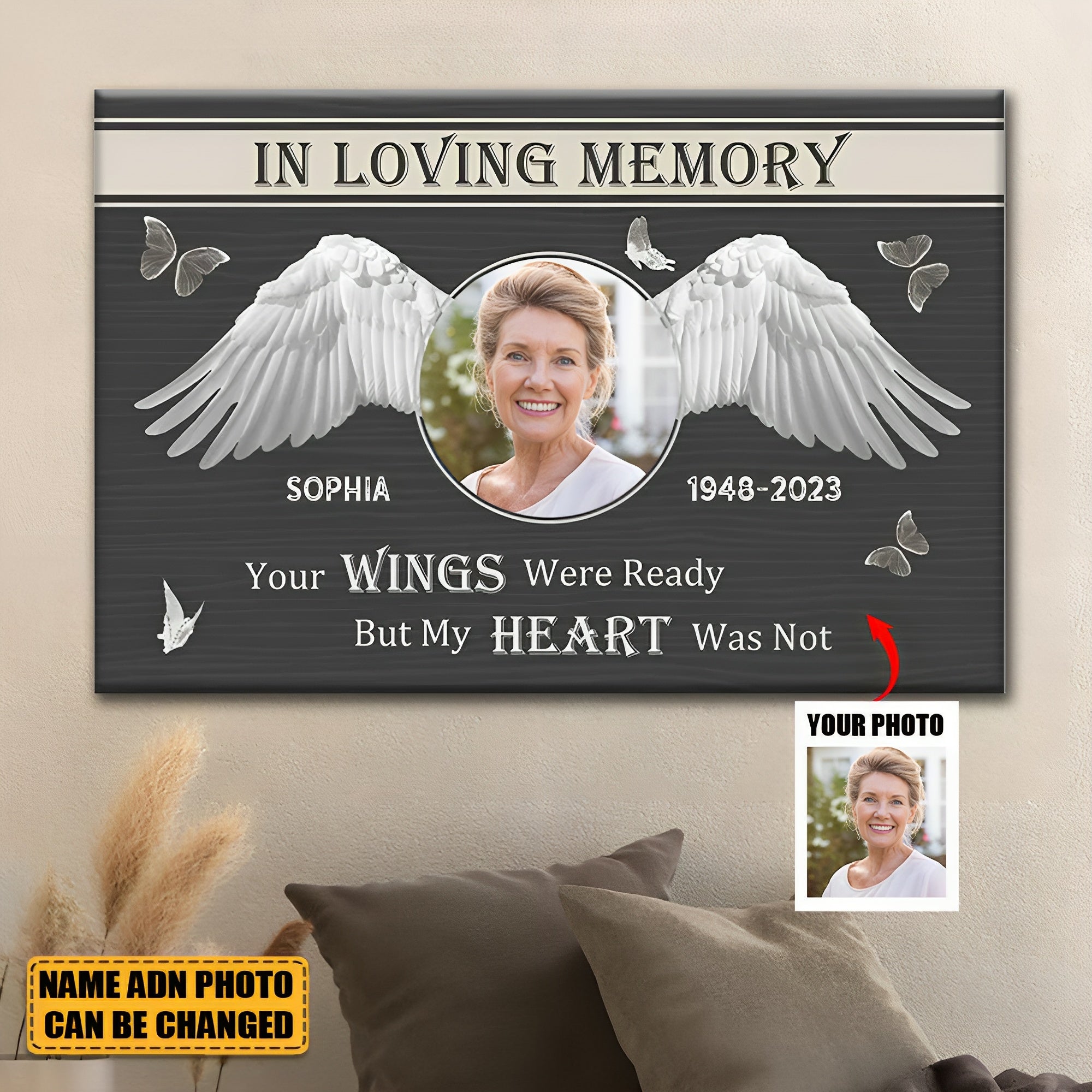 Custom Photo Personalized Canvas- In Loving Memory - Remembrance Gifts, Memorial Gifts