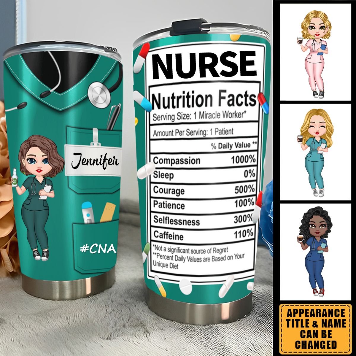 Nurse Nutrition Facts - Personalized Custom Tumbler Cup