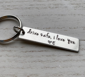 Drive Safe - Couple Keychain Personalized Initial Keychain