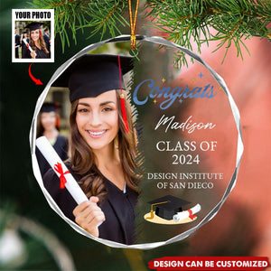 Personalized Congrats Graduation Photo Ornament, Class of 2024 2025 Ornament