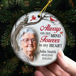 Custom Photo Forever In My Heart - Memorial Personalized Custom Ornament