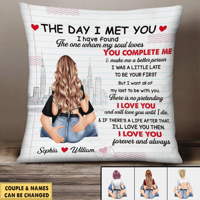 The Day We Met Calendar Personalized Throw Pillow Cover - 18 X 18