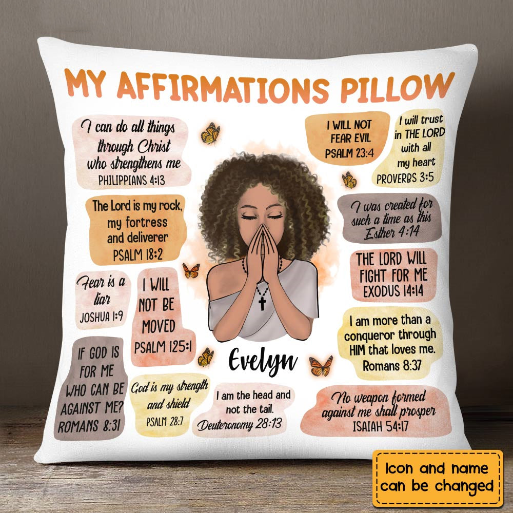 My Christian Affirmation Pillow - Personalized Gift For Woman
