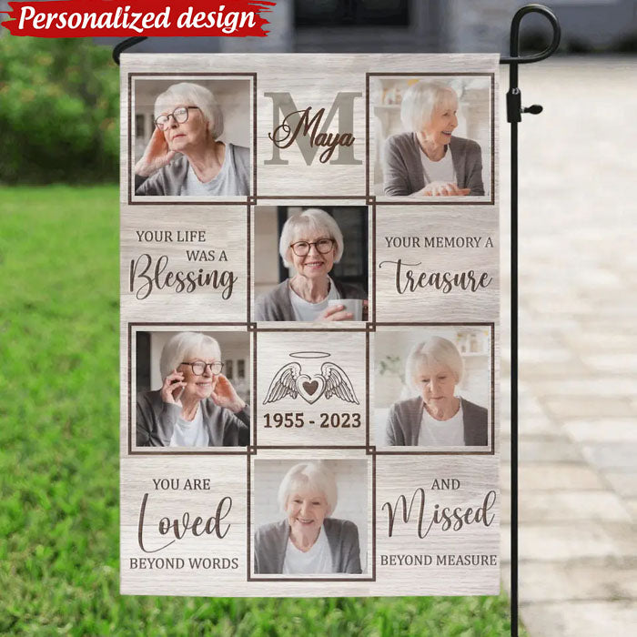 Custom Personalized Memorial Flag - Upload Photo - You Are Loved Beyond Words