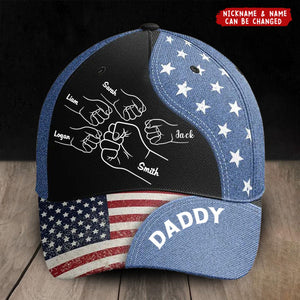 Leather Pattern Grandpa Papa Daddy Fist Bump Personalized Cap