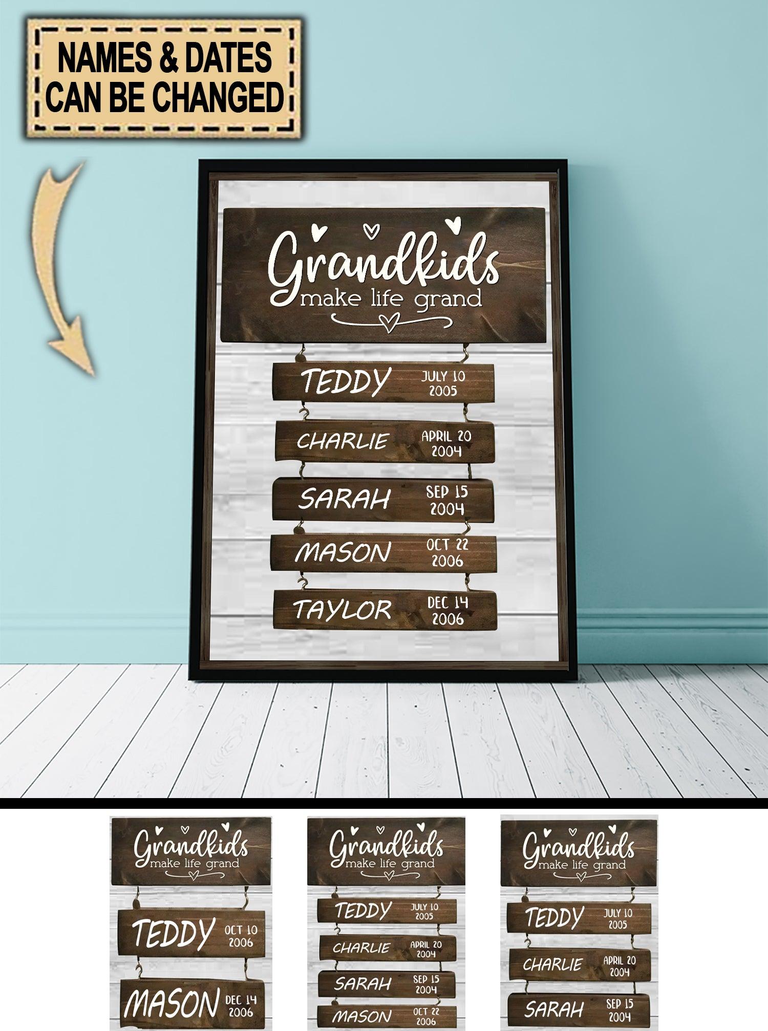 Grandma Personalized Canvas, Personalized Gift for Nana, Grandma, Grandmother, Grandparents