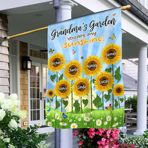 Grandma's garden sunflower custom personalized garden house flag