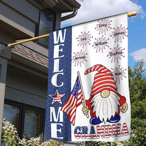 4th Of July Welcome Grandma Firecrackers Grandkids Personalized Flag