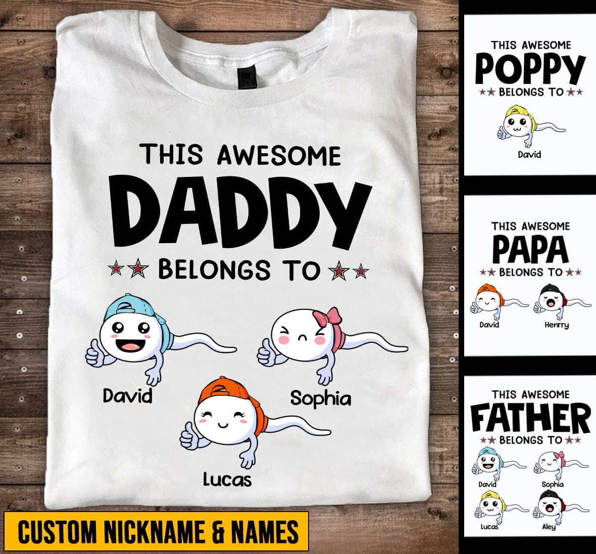 This Daddy Papa Grandpa Belongs To Cute Kids, Personalized Funny Gift For Father's Day