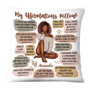 Christian Affirmation Pillow-Personalized Gift For Woman