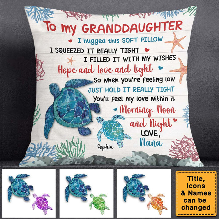 Gift For Daughter Granddaughter Hug This Turtle Pillowcase