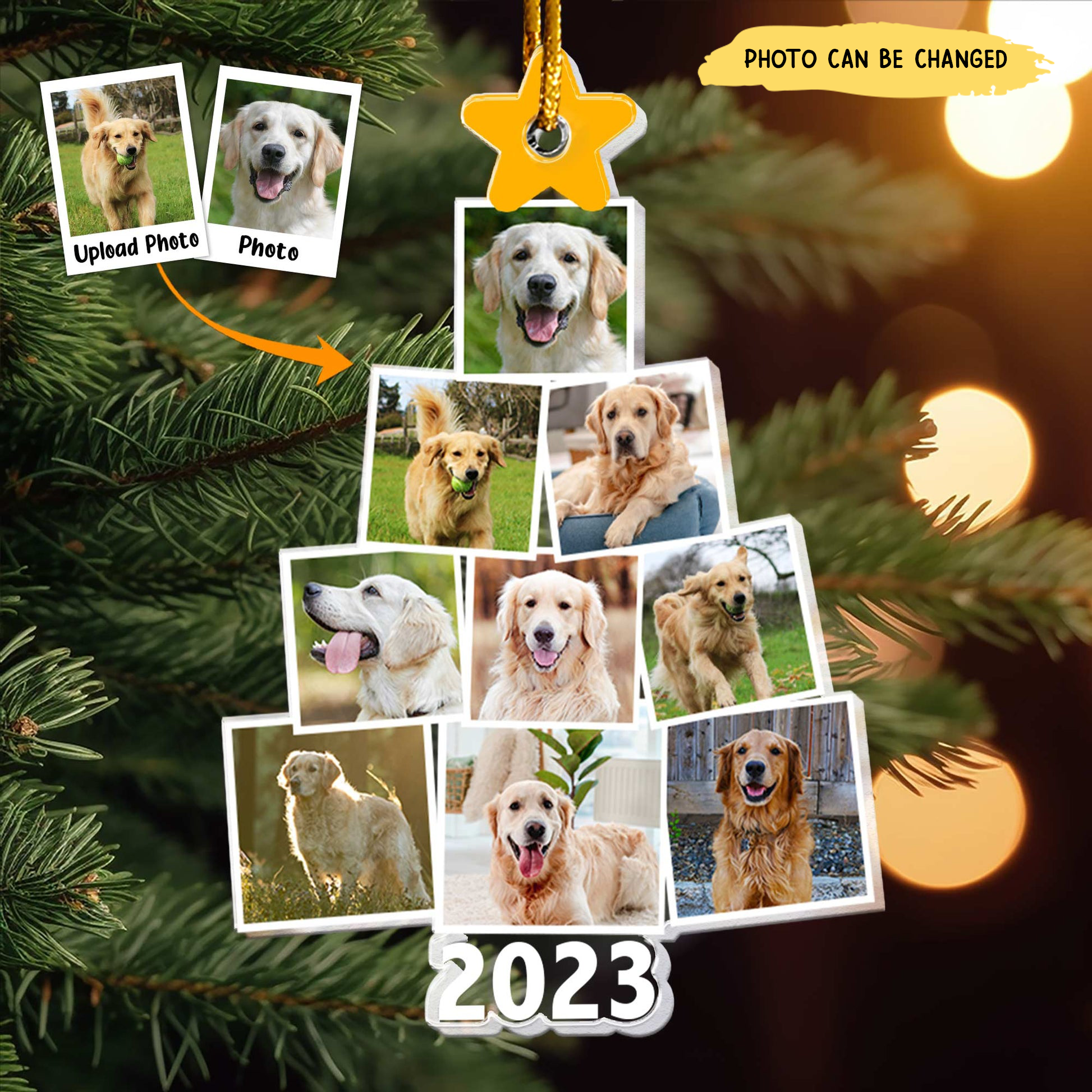 Photo Pet Christmas Tree - Personalized Acrylic Photo Ornament