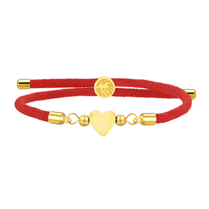 Personalized A-Z Initial Bracelet - Adjustable Colored Heart  Bracelet