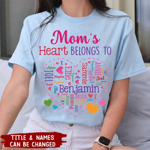 Grandma's Heart Belongs To Personalized T-Shirt