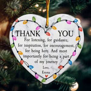 Thank You For Being A Part Of My Journey - Personalized Ceramic Ornament