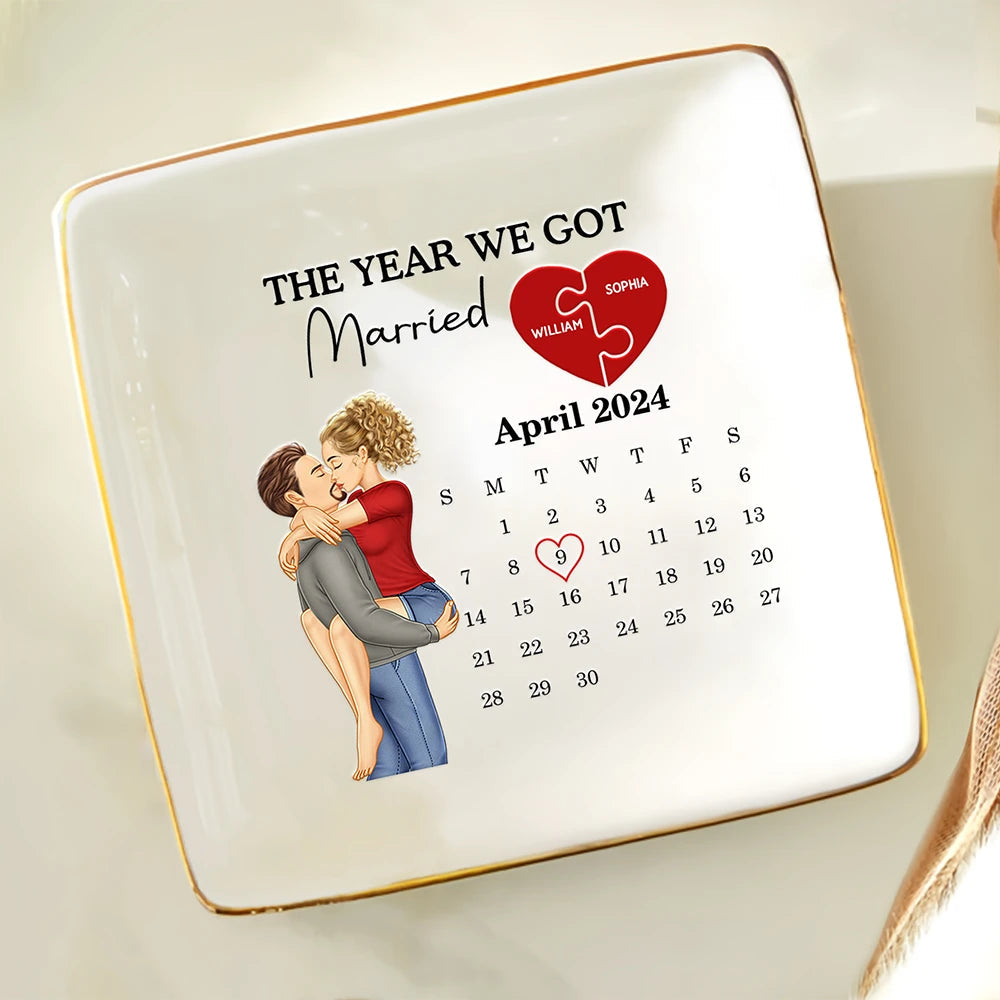 Couple Calendar Celebrate The Best Decision You Ever Made - Personalized Ring Dish