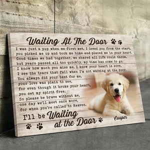 Custom Photo Waiting At The Door - Dog & Cat Personalized Custom Horizontal Poster