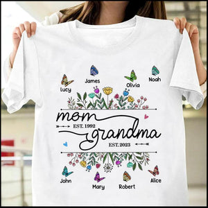 Wild Flower Colorful Butterfly Kids Personalized Shirt