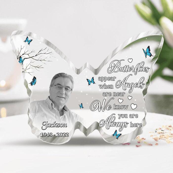 Butterflies Appear When Angels Are Near-Personalized Memorial Plaque