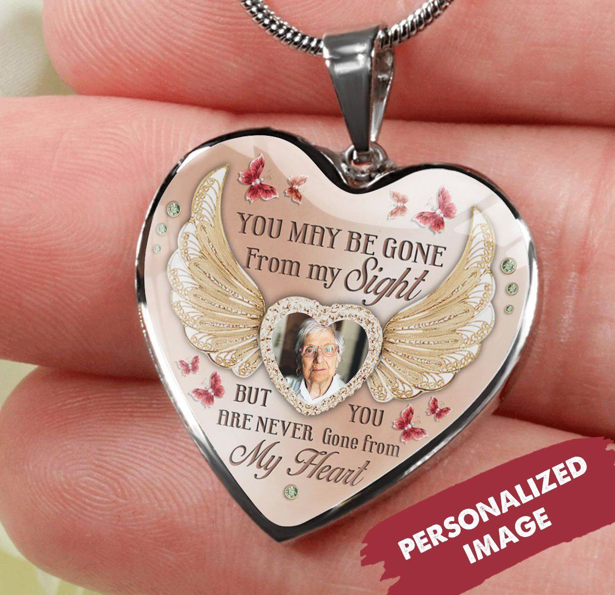 You Are Never Gone From My Heart - Personalized Memorial Necklace