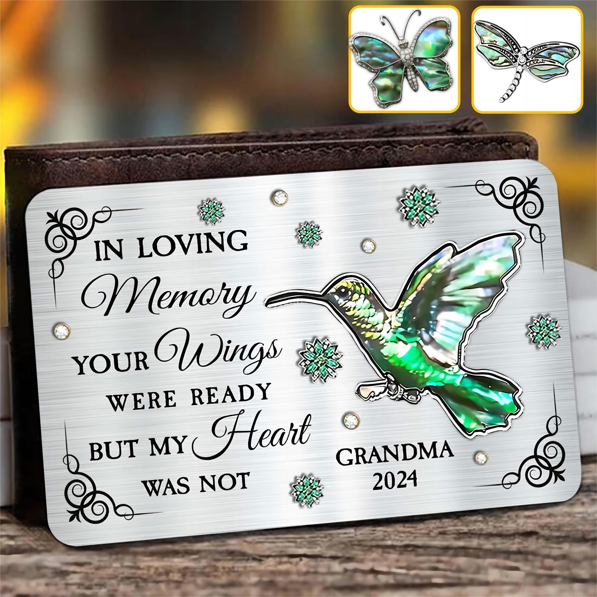 Your Wings Were Ready But My Heart Was Not - Personalized Memorial Wallet Insert Card