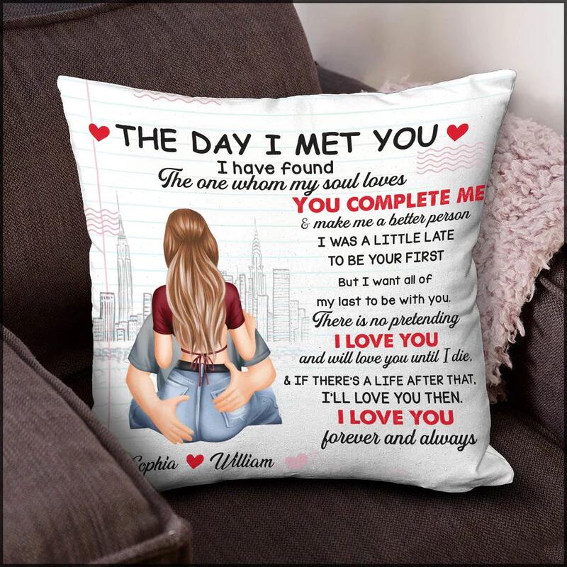 The Day We Met Calendar Personalized Throw Pillow Cover - 18 X 18