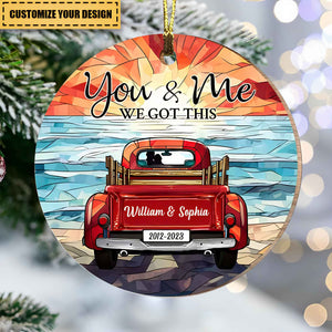 You & Me We Got This Stained Glass Pattern Circle Ornament