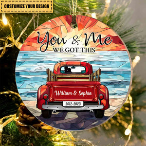 You & Me We Got This Stained Glass Pattern Circle Ornament