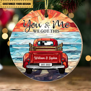 You & Me We Got This Stained Glass Pattern Circle Ornament