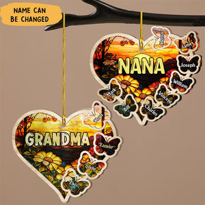 Grandma Heart - Personalized Suncatcher Ornament