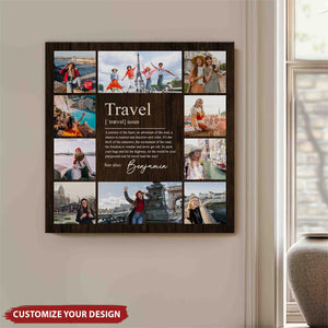 Personalized Travel Definition Canvas, Travel Adventures Photo Poster