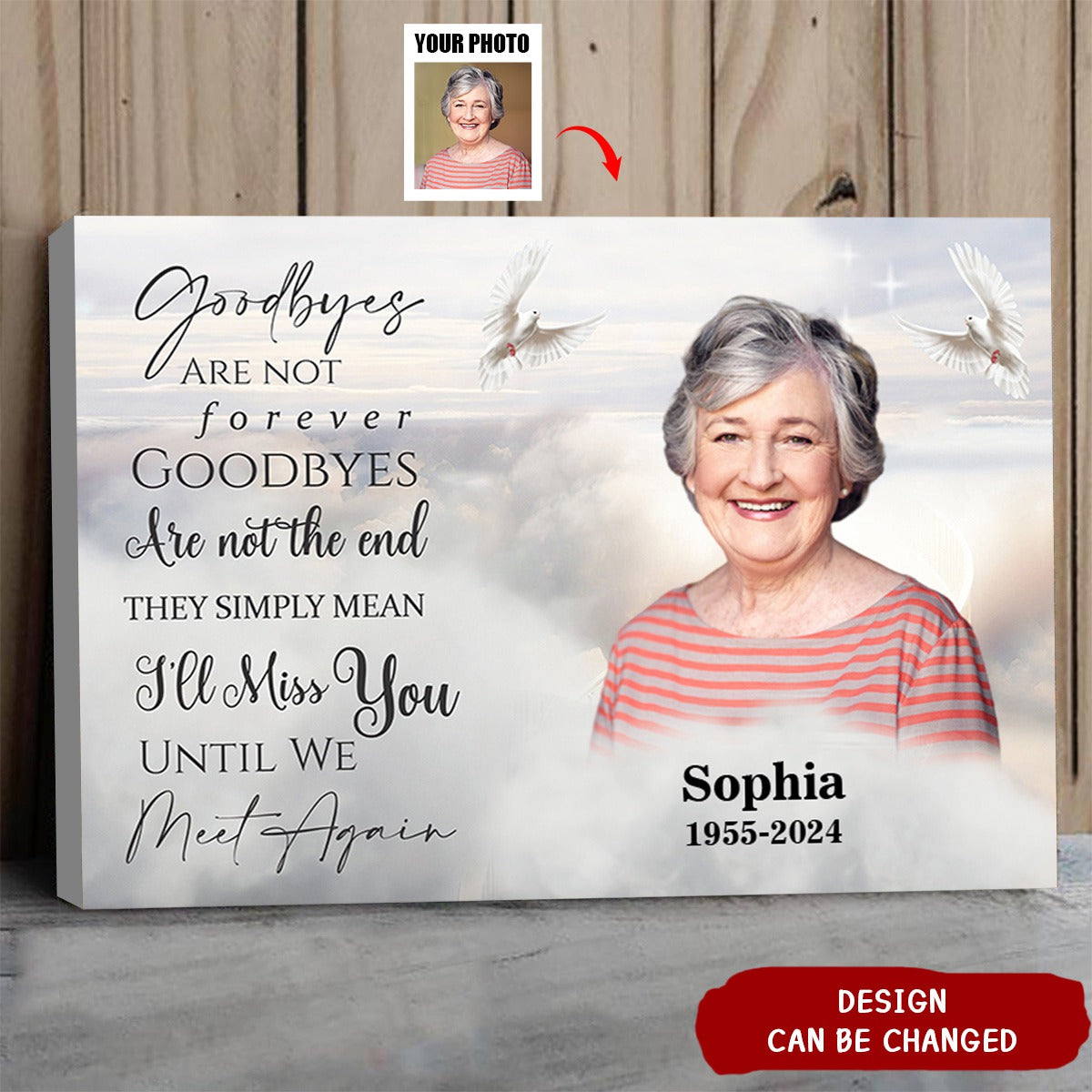 Personalized Memorial Canvas - Goodbyes Are Not Forever
