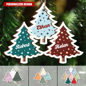 Personalized Wooden Christmas Tree Ornaments - Gifts For Family, Grandchildren, Friends