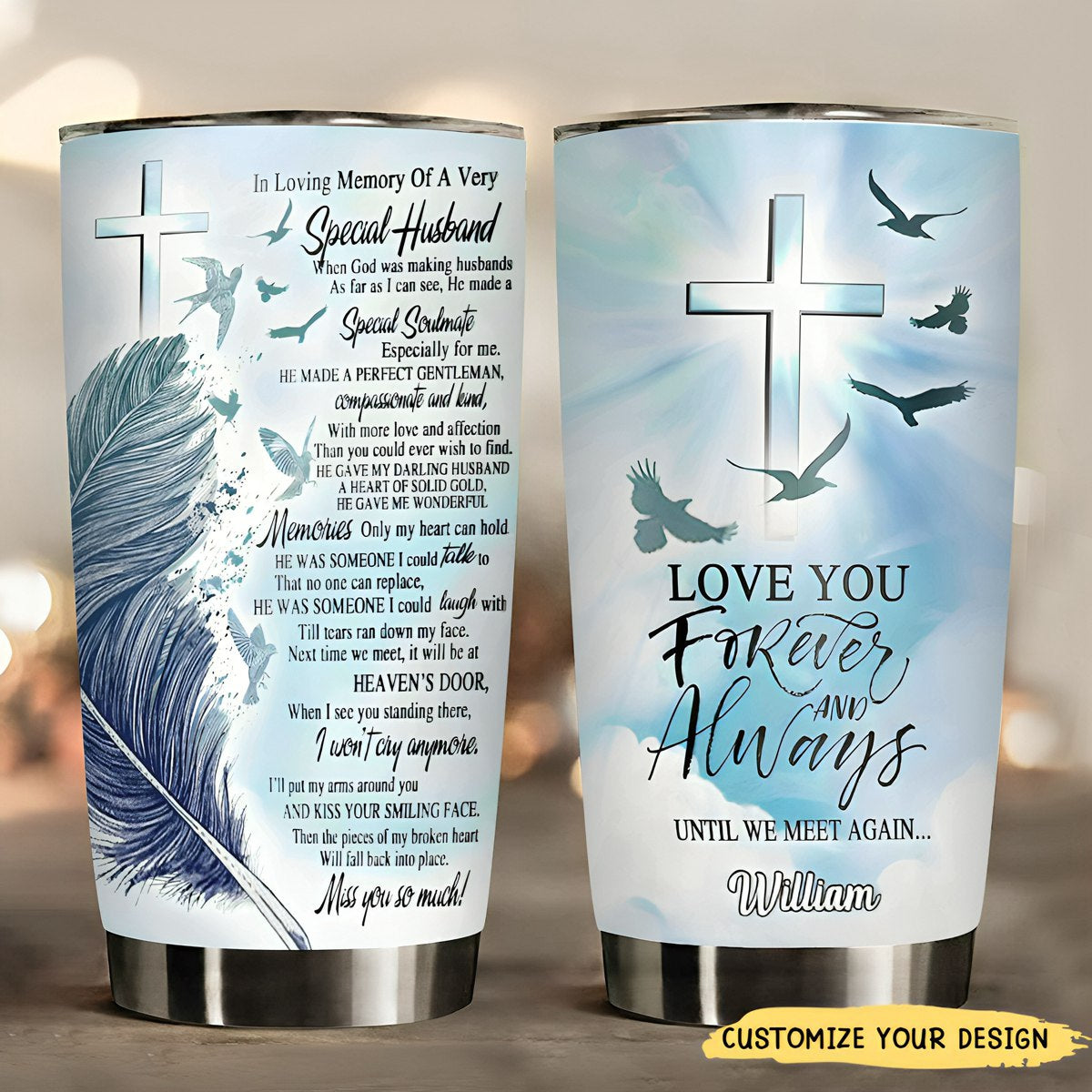 In Loving Memory Of A Special Husband Stainless Steel Personalized Tumbler