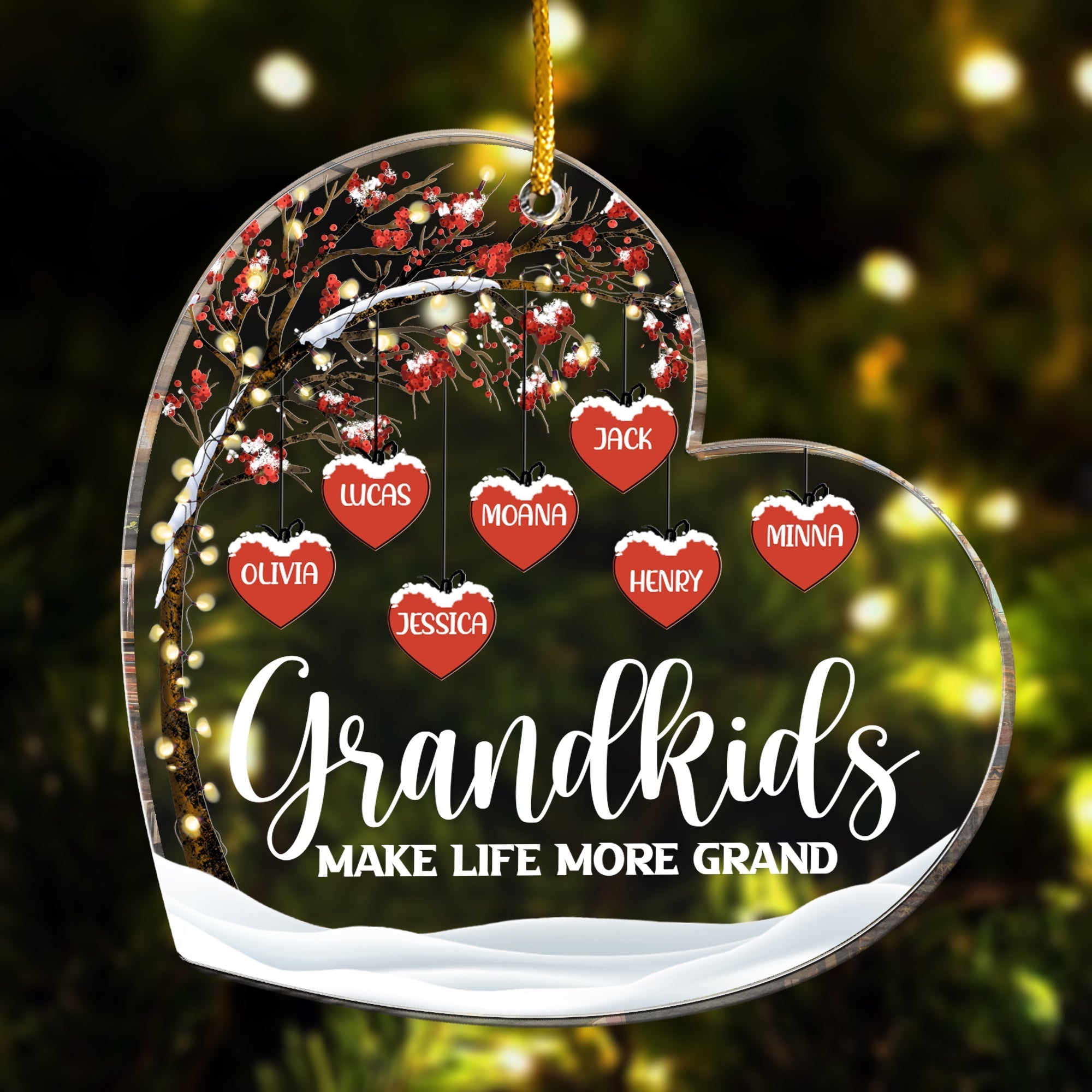 Grandkids Make Life More Grand - Personalized Acrylic Ornament