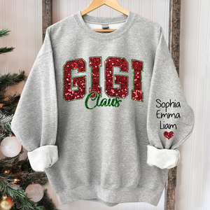 2024 Fashion Personalized Gigi Claus Sweatshirt With Child's Name